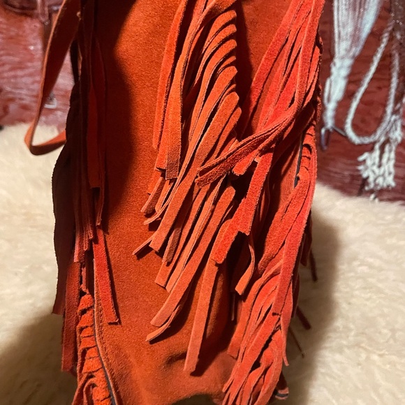 Zara thick suede fringe bag & pouch - Picture 3 of 13